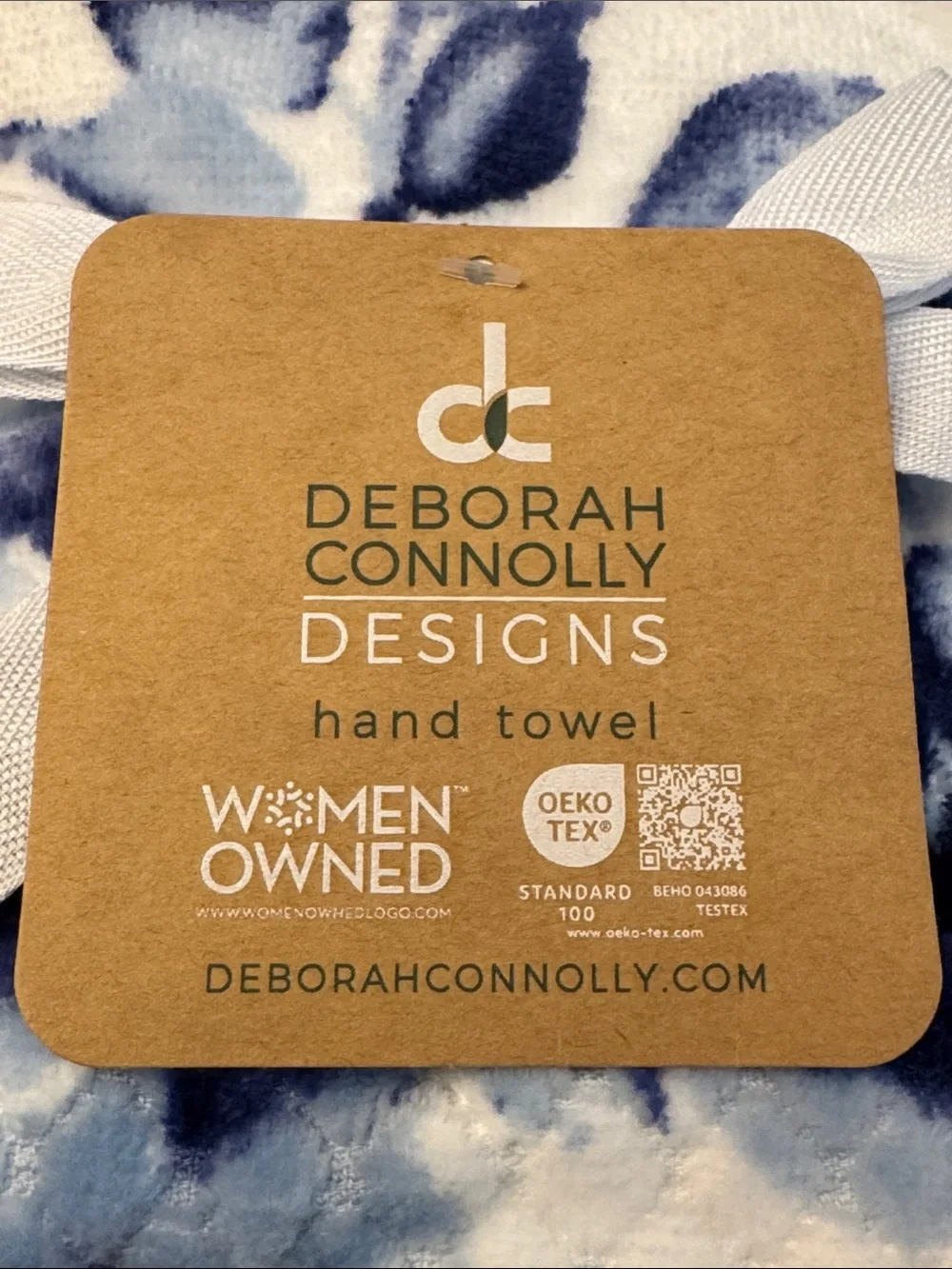 4pc DEBORAH CONNOLLY  Bath Towel Set - Odette - White/Navy
